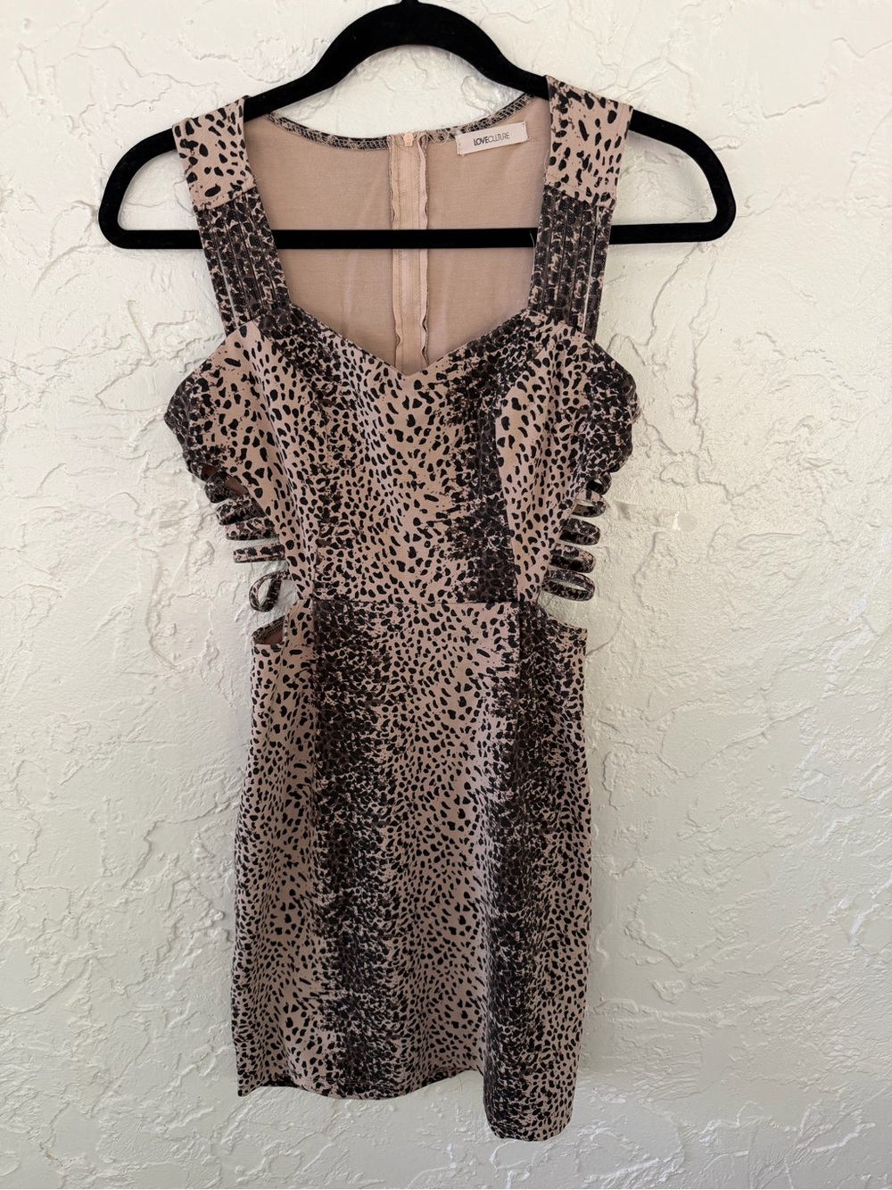 Love Culture Taupe & Black Leopard-Print Mini Dress